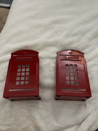 Pair gpo style red telephone - style,