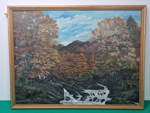 Framed riverscape mountain - framed,