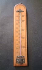 Vintage Wooem Thermometer Wall Mounted Temperature Gauge