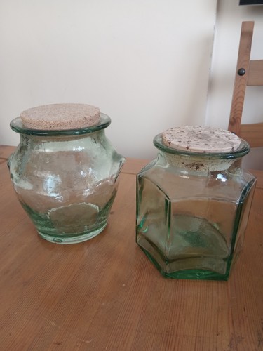 Vintage glass storage jars - 2,