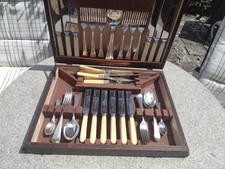Vintage Sheffield SSP&Co Silver Plated Cutlery Set Canteen