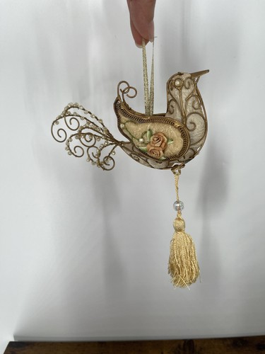 Vintage 90s bird ornament gold - vintage,