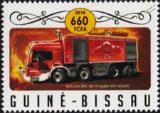 MAN BAI Tunnel Rescue Vehicle Mont Blanc / Fire & Rescue Engine Truck Stamp #404