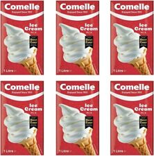 6 x Comelle Ice Cream Mix Vanilla 1L Skimmed UHT Long Life Milk Sundea