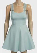 Topshop Spring Summer Dress Cross Back Skater Dress Pastel Green Mint Sage
