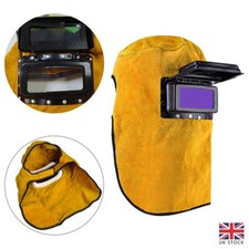 Welder Helmet Welding Mask Solar Auto Darkening Filter Lens Cow Leather Hood Cap