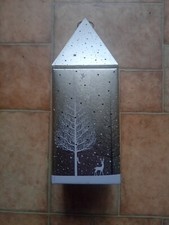 A Church Steeple Christmas Tin Silver 28cm High - USED - COLLECTIBLE.