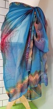 Beach Sarong, Wrap Cover Up Holiday Wear. Rectangle Multi Colour, 172cm x 102