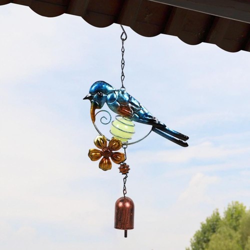 Bird wind chime glowing metal - wind,
