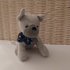 Marks And Spencer Small Dog Grey Blue Bow Tie Boxer Pug Soft Toy Comforter 5"