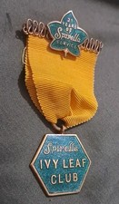 1935 Enamel Medal 21 Years at Spirella Corsets -  Ivy Leaf Club 
