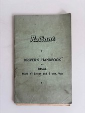 RELIANT REGAL Mk VI SALOON & 5cwt VAN OWNERS HANDBOOK Plastic Pig~ Arnold Moore 