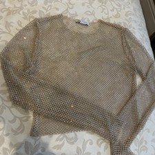 Zara Chain Style Sparkly Top M