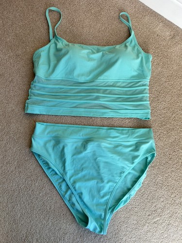 Ladies pale green piece swim - green, 2