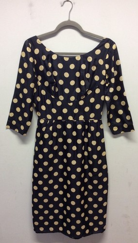 1950s navy blue polka - 1950s,