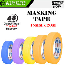 Masking Tape Multiple Colour Painters Tape 15mm X 20m, Clean Peel UV Resistant