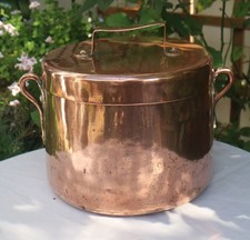 Antique French Copper Lidded Cooking Pot