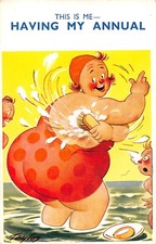 POSTCARD  COMIC  SEASIDE FAT