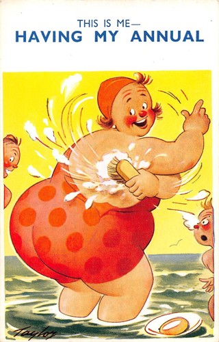 Postcard comic seaside fat - ,