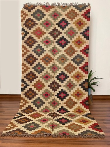 Rectangle handmade rug wool - rectangle,