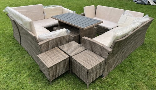 Rattan garden furniture set - garden,
