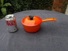 Vintage Cuisine Royale France Cast Iron Enamel Saucepan & Lid. 0.75 Ltrs To Rim