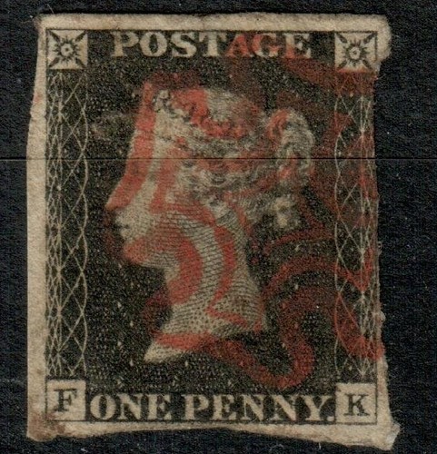 1840 penny black - 1840, black,