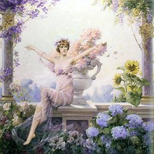 Nude girl flowers sunflowers