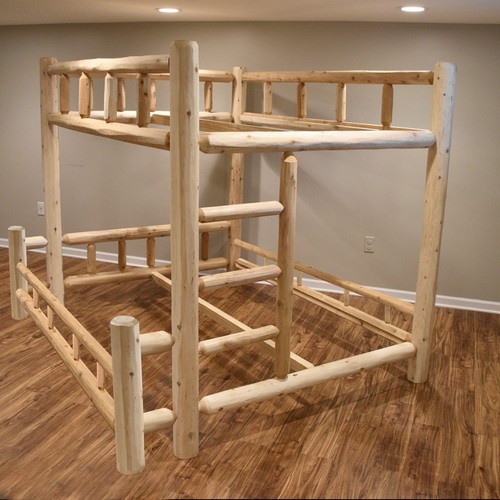Log bunk bed twin - log,