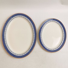 Antique Wood & Sons  'VINCENT' Edwardian Serving Platter x2 Gold, Blue & White