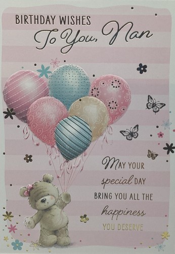 Nan birthday card - nan, cute