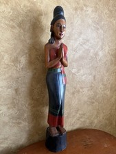 Hand-Carved Thai Woman Statue