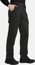 Work Cargo Army Utility Trousers Mens | Elastic Waist Multi Pocket Combat Green