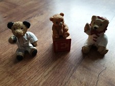 3 X Teddy Bear Small Ornaments