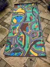 childrens road and railway play mat rug