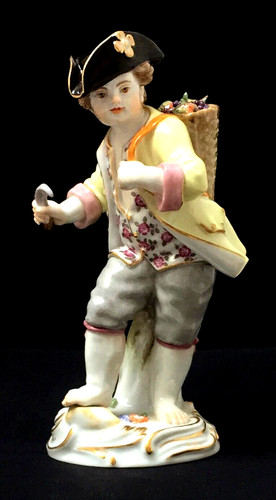Meissen gardener boy with - gardener, wine