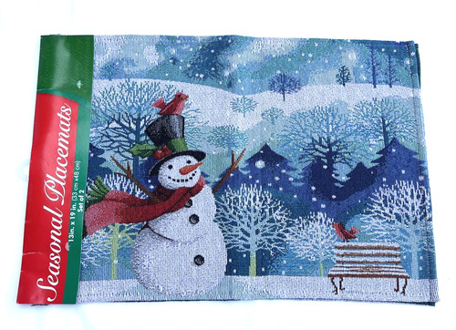 Tapestry snowman placemats - placemats, set