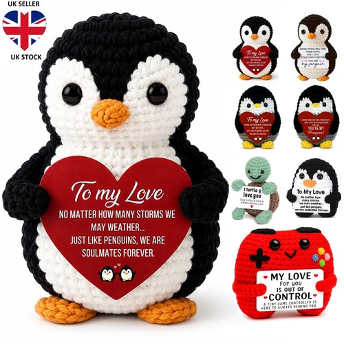 Handmade crochet penguin love - penguin,