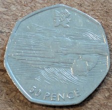 2011 50p London Olympics Aquatics Circulated Fifty Pence Coin