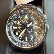 Citizen Promaster Nighthawk Eco-Drive Watch Mens Black Leather BJ7137-07E NWT