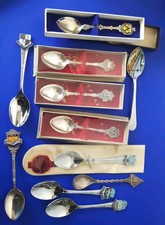 Vintage Collection Of Tourist Teaspoons. Silver Plate/chromium