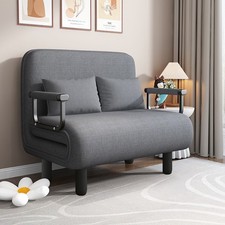 Single/Double Folding 5 Position Convertible Sleeper Chair Sofa Bed Grey UK