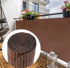 PVC Garden Screening Roll Fence Privacy Border Brown 0.8x 5m