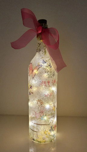 Fairy bottle lamp - fairy, decoupage