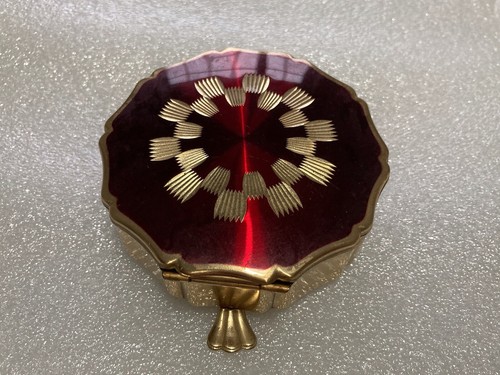 Vintage brass and red enamel - vintage,