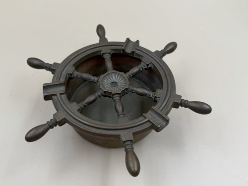 Vintage brass ships wheel - ships, ash