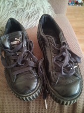 Puma / Rihanna Black Patent Creepers Uk 4.5