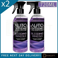 2 x BLEEDING WHEELS SPRAY 720ML COLOUR CHANGING ALLOY WHEEL CLEANER AUTO EXTREME