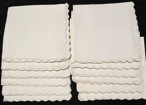 Vintage linen napkins - linen, ivory