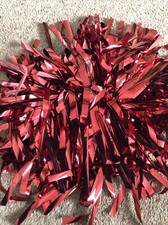 Red Shiny Pom Pom. American High School. Cheer Leader. Hen Party. Fancy Dress
